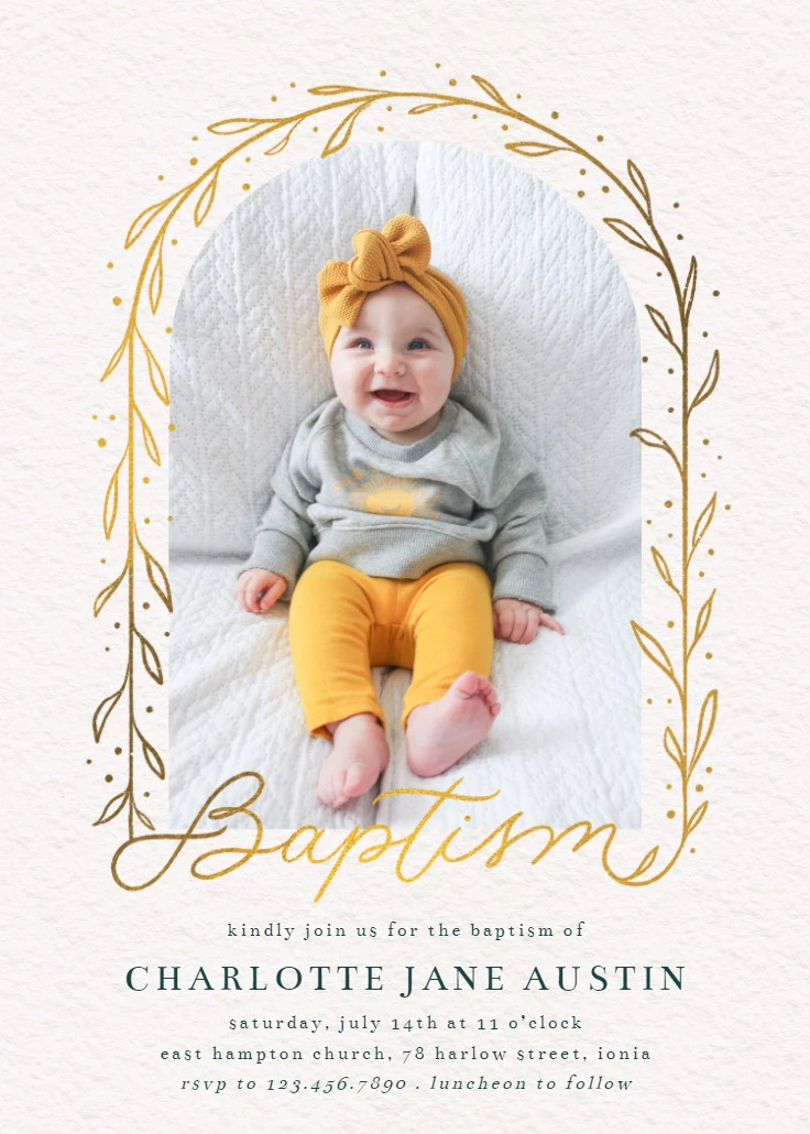 Handwritten Frame Baptism & Christening Invitation Template