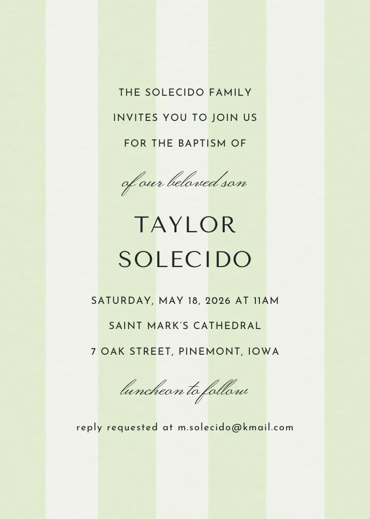 Heavenly blessings - vaftiz davetiyesi