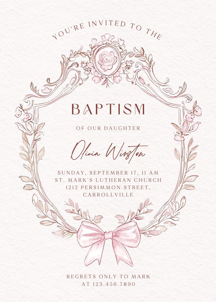 Her royal tradition - baptism & christening invitation