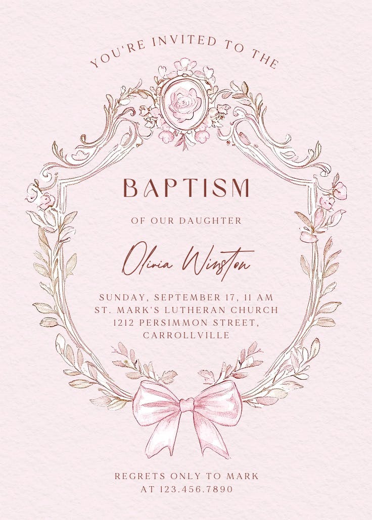 Her royal tradition - baptism & christening invitation