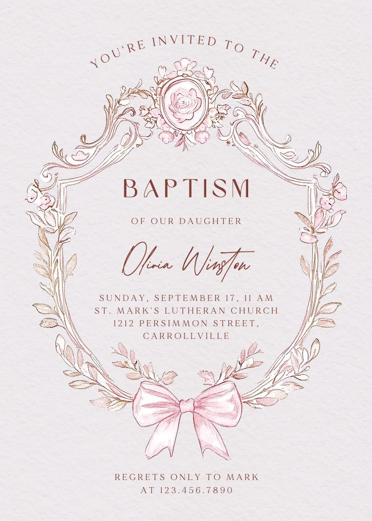 Her royal tradition - baptism & christening invitation