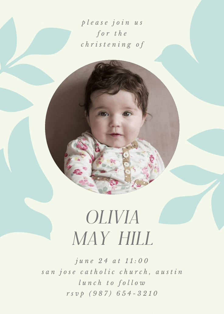 Homespun harmony - invitación de bautizo