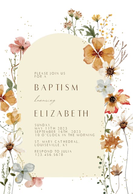 Meadow Arch - Baptism & Christening Invitation