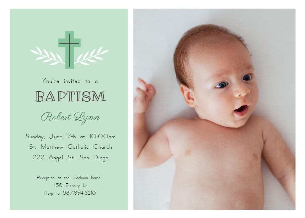 Mini cross - baptism & christening invitation