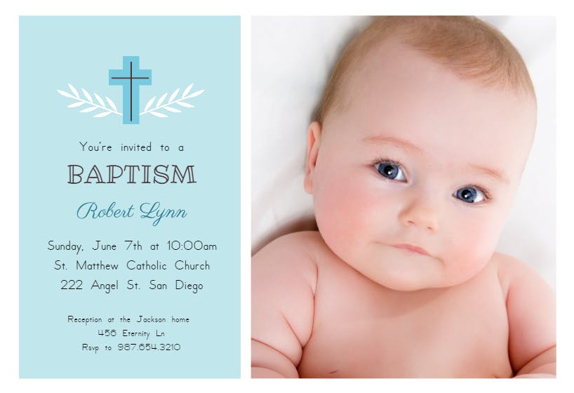 Mini cross -  invitación para bautizo
