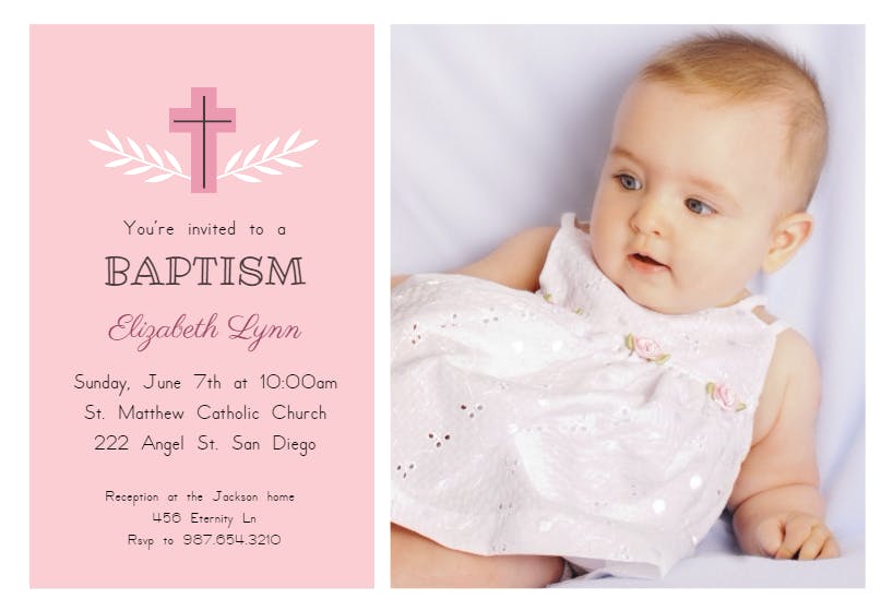 Mini cross - invitación de bautizo
