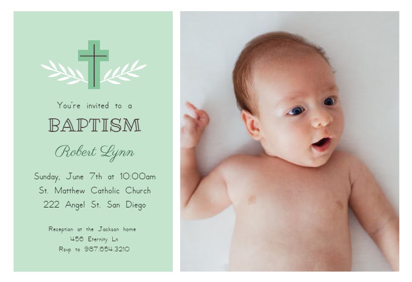 Mini cross - invitación de bautizo