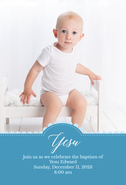 Modern Boy - Baptism & Christening Invitation