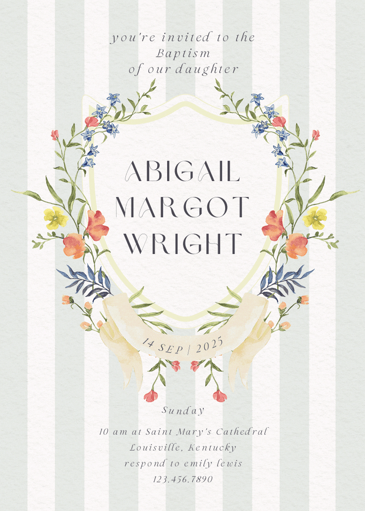 Ornate frame - invitación de bautizo