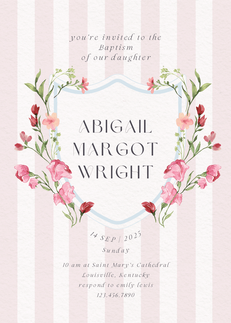 Ornate frame - invitación de bautizo