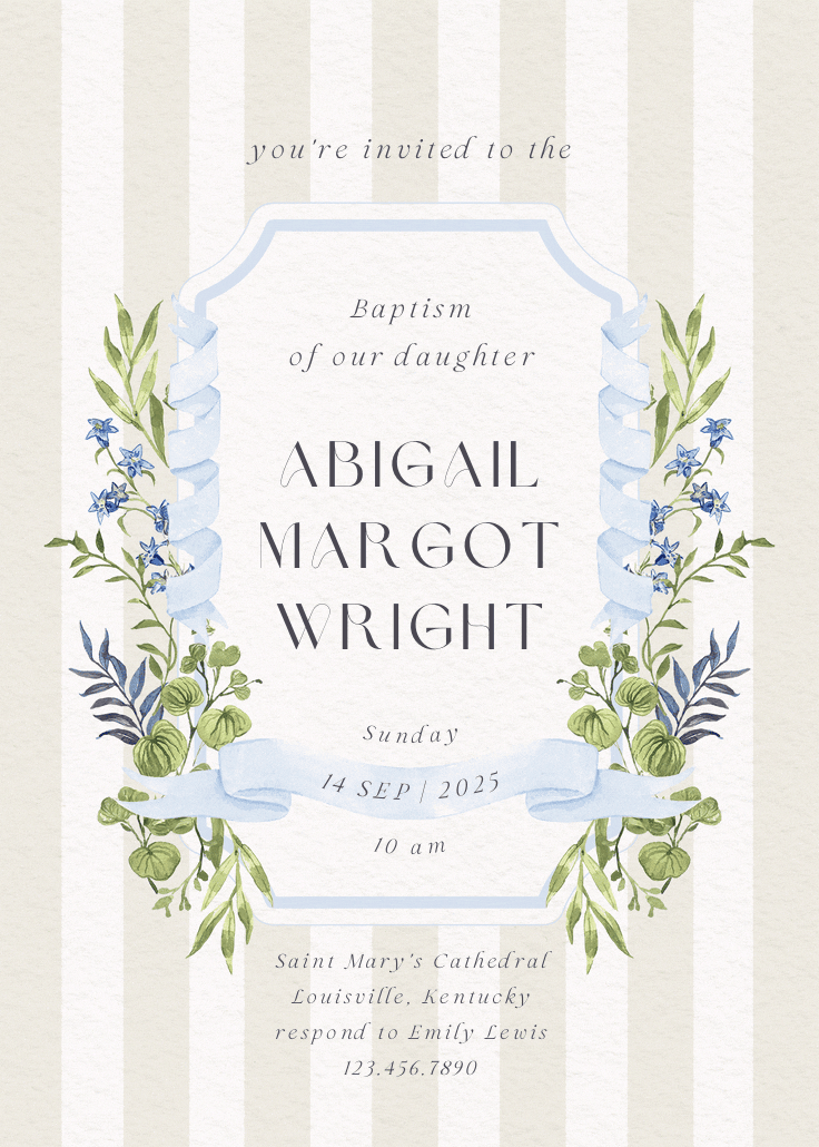 Ornate frame - invitación de bautizo