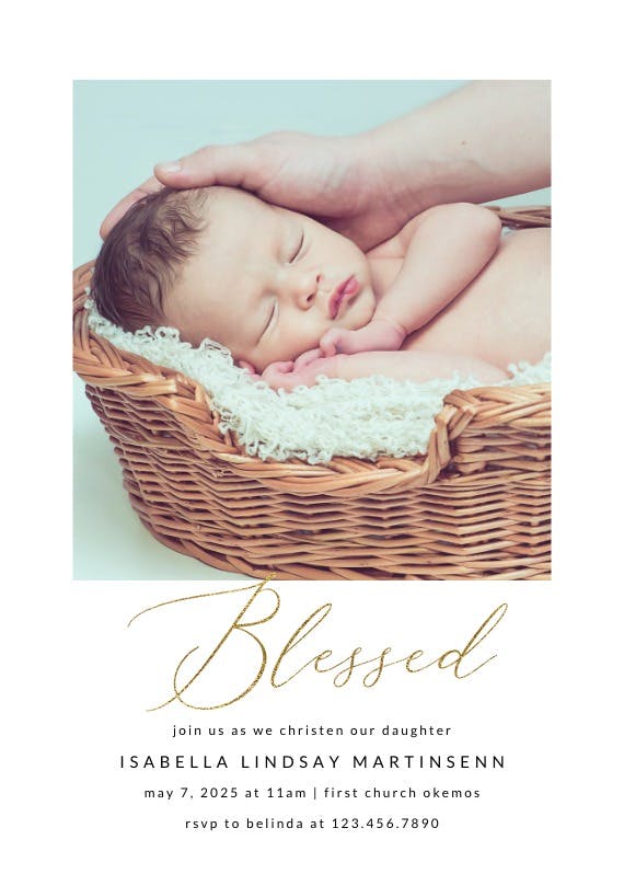 Polaroid - baptism & christening invitation