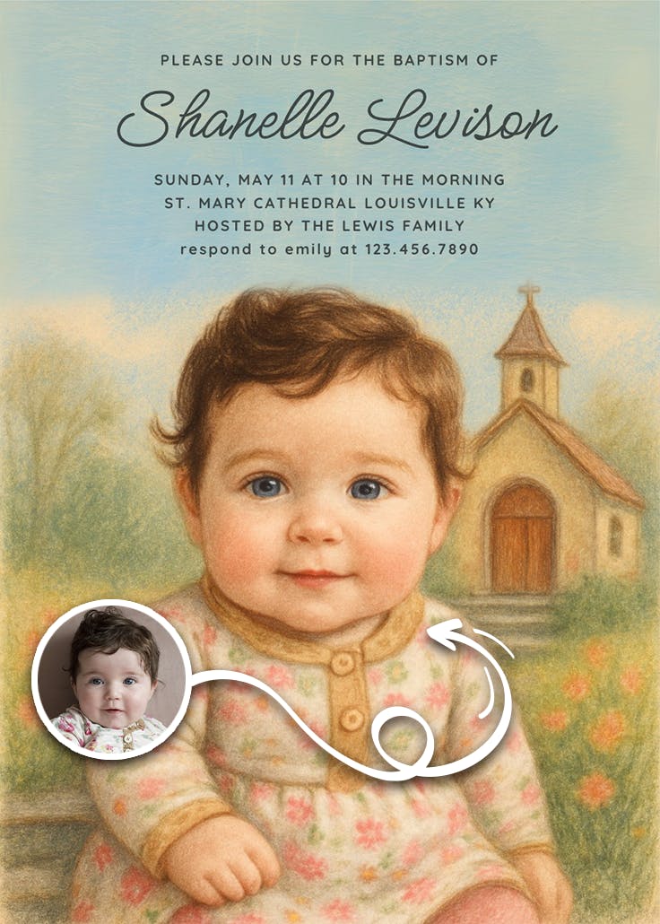 Graceful Path Baptism Christening Invitation Template (Free Graceful Path Baptism Christening Invitation Template (Free