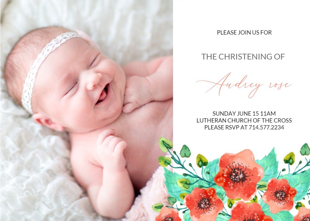 Royal garden - baptism & christening invitation