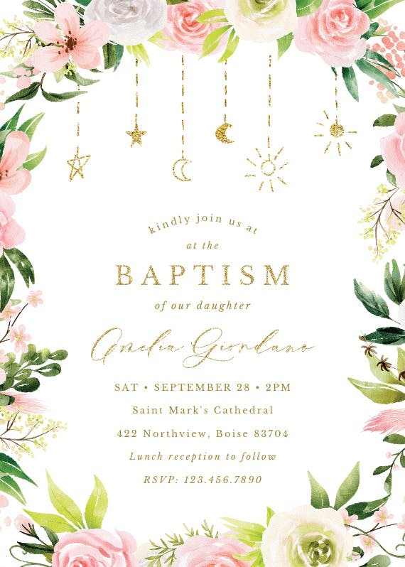 Sacred moment - baptism & christening invitation
