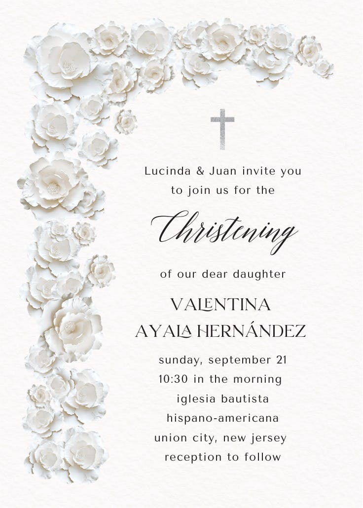 Sculptural Bloom Baptism Christening Invitation Template (Free Sculptural Bloom Baptism Christening Invitation Template (Free