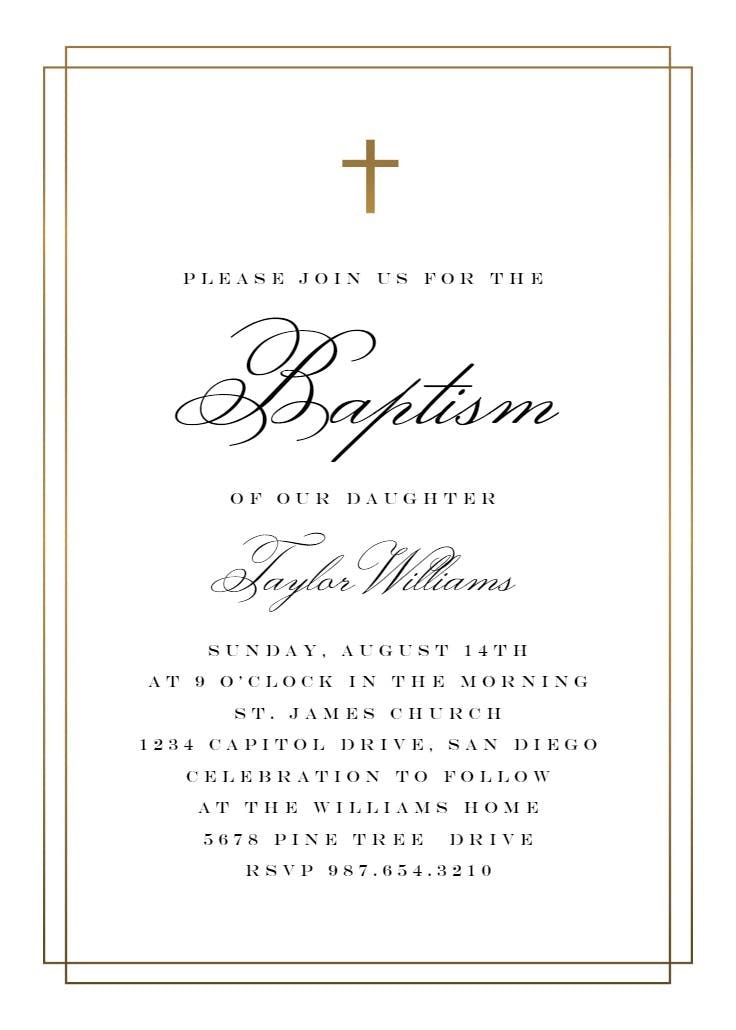 Simple baptism - baptism & christening invitation