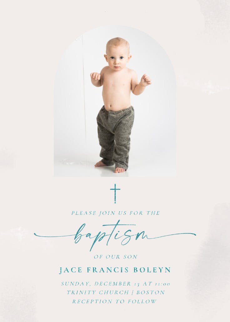 Simple first sacrament - baptism & christening invitation