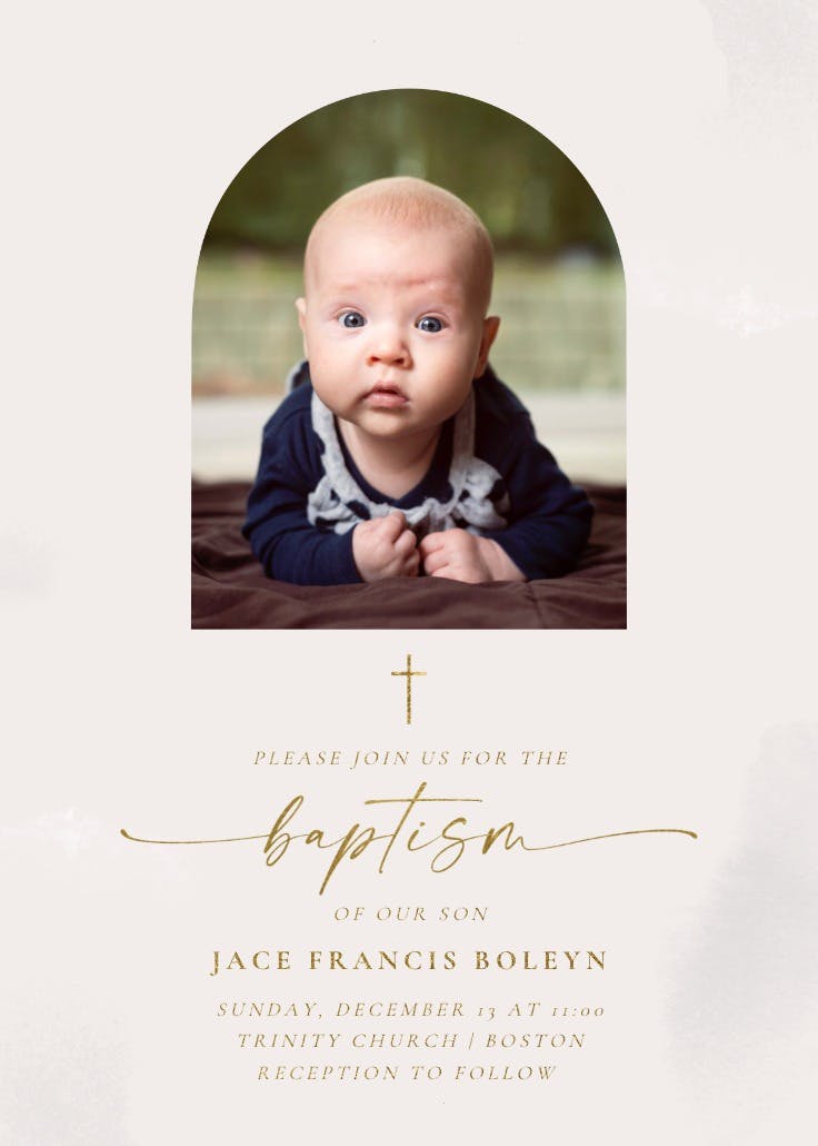 Simple first sacrament - baptism & christening invitation
