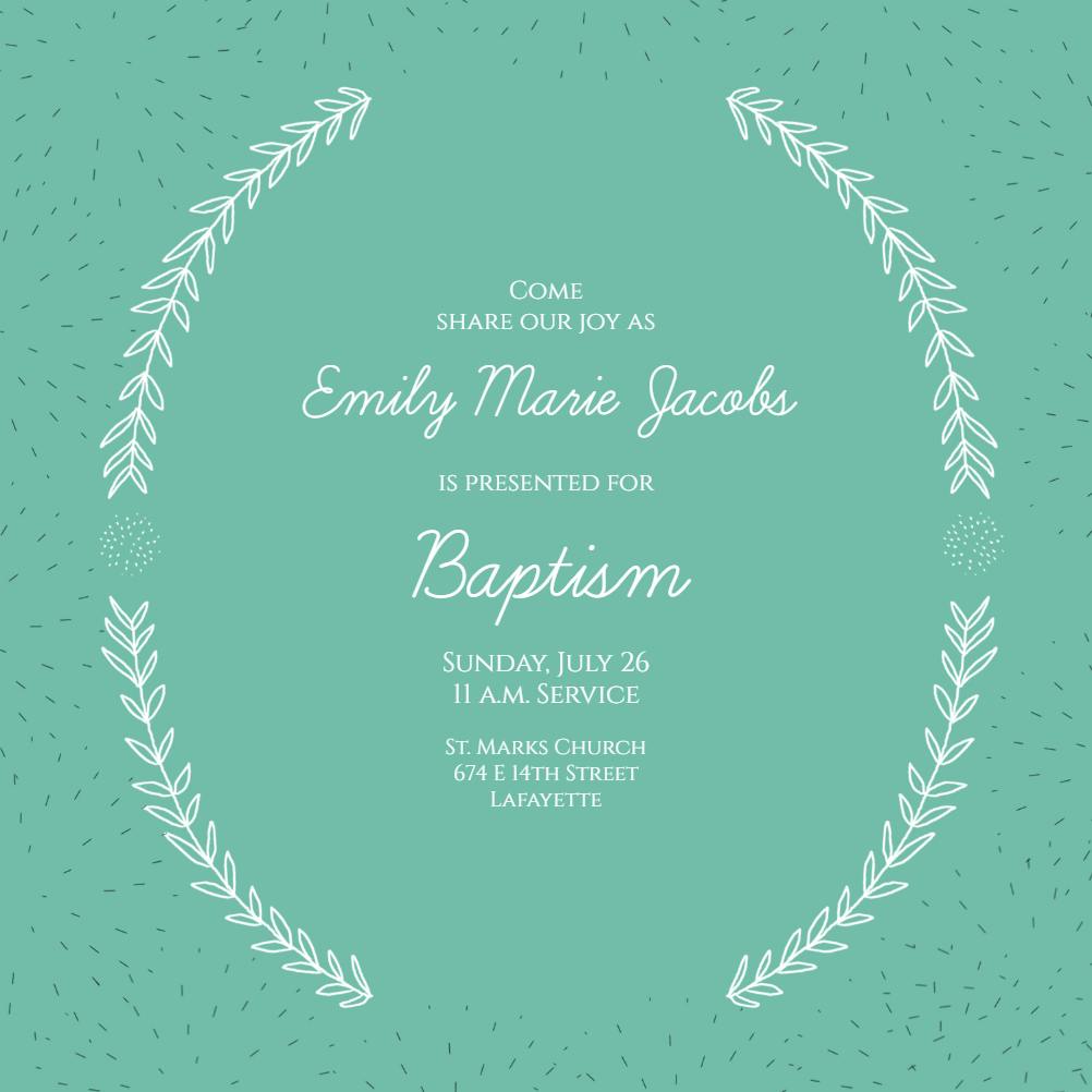 Simply styled square - baptism & christening invitation