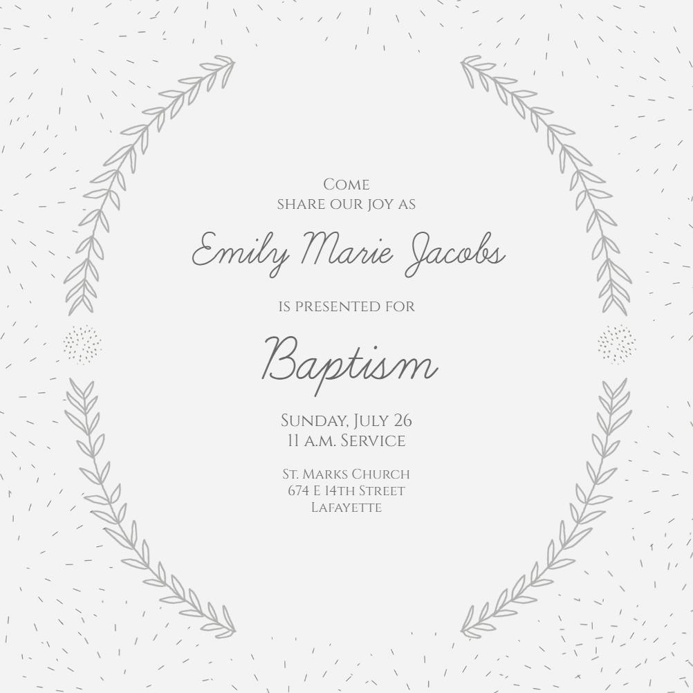 Simply styled square - baptism & christening invitation