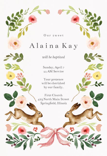 Spring bloom - Baptism & Christening Invitation