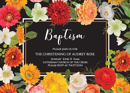 Spring Border - Baptism & Christening Invitation