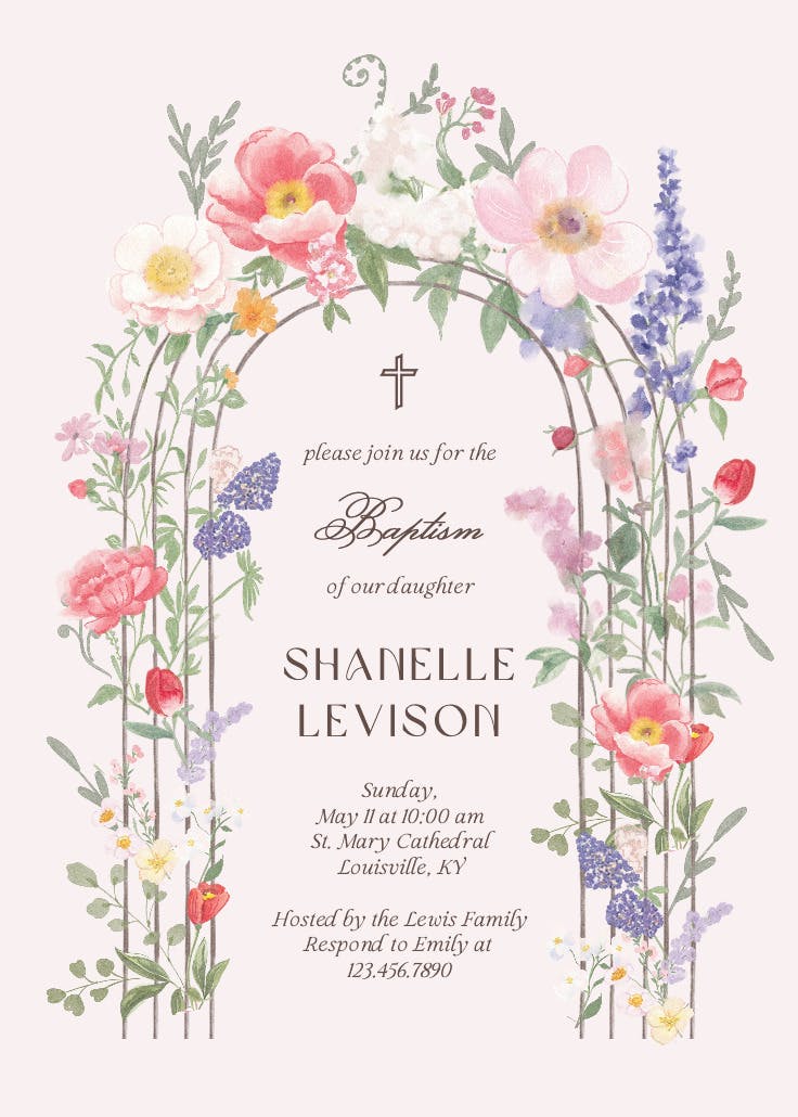 Spring gate of love - baptism & christening invitation