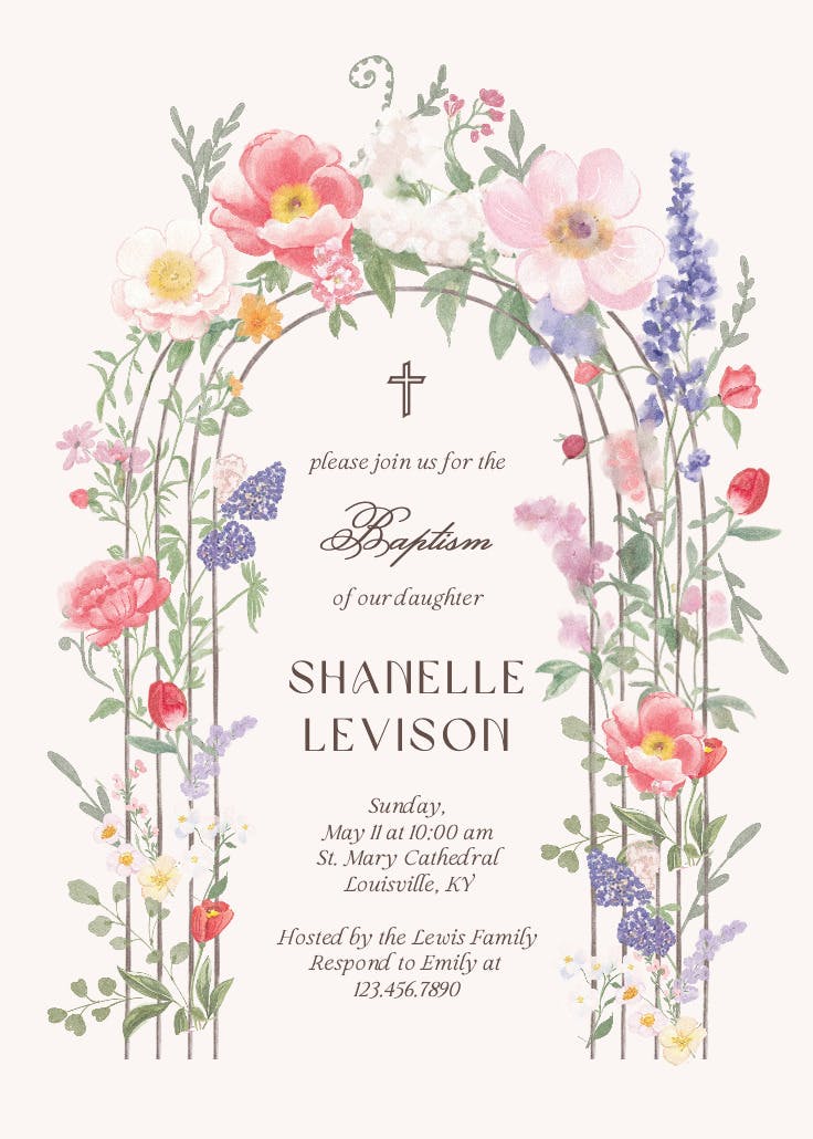 Spring gate of love - baptism & christening invitation