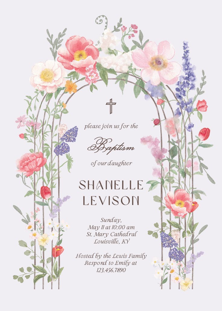 Spring gate of love - baptism & christening invitation