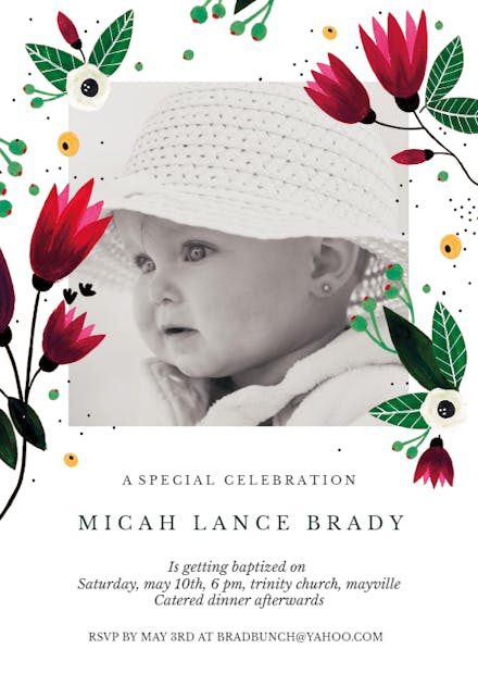 Spring Hug - Baptism & Christening Invitation