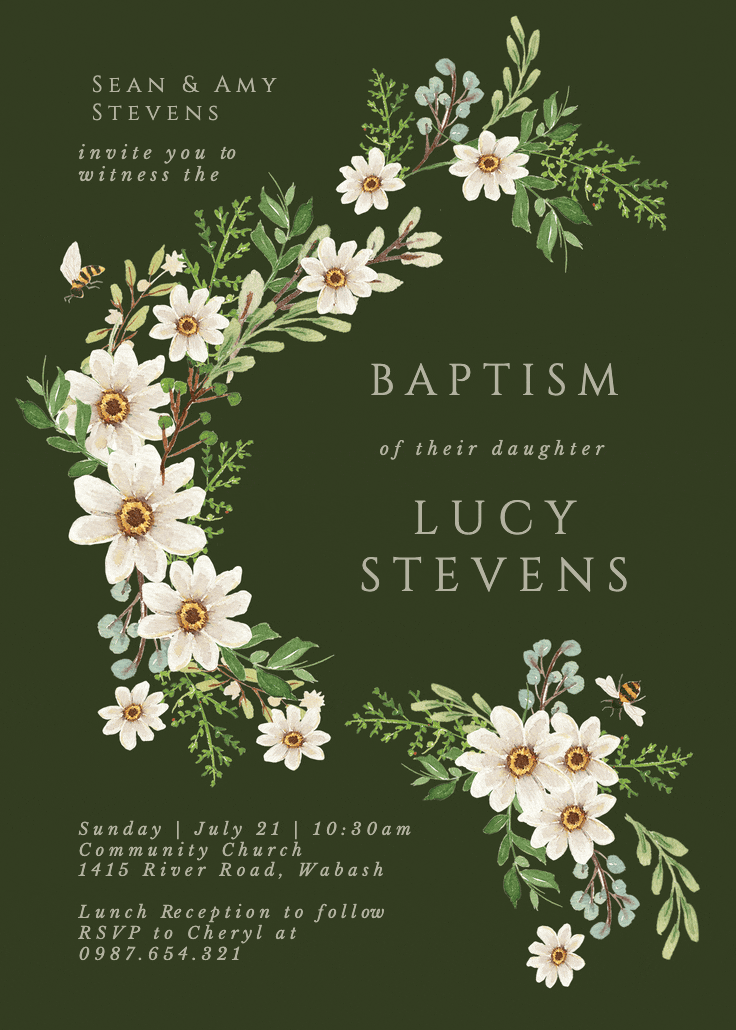 Sweeter together - baptism & christening invitation