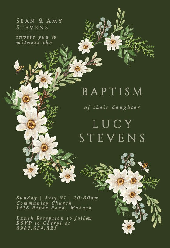 Sweeter together - baptism & christening invitation