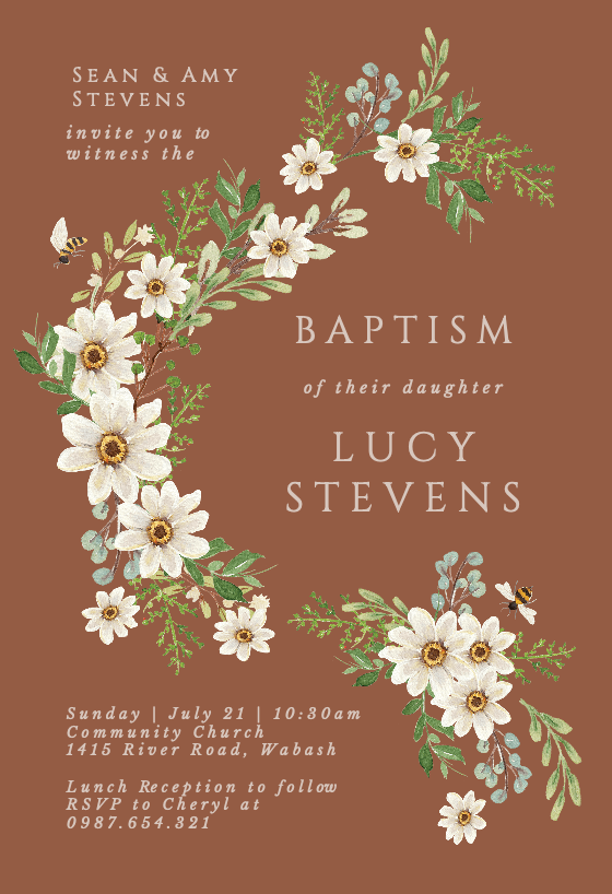 Sweeter together - Baptism & Christening Invitation Template ...