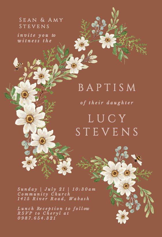 Sweeter together - invitación para bautizo