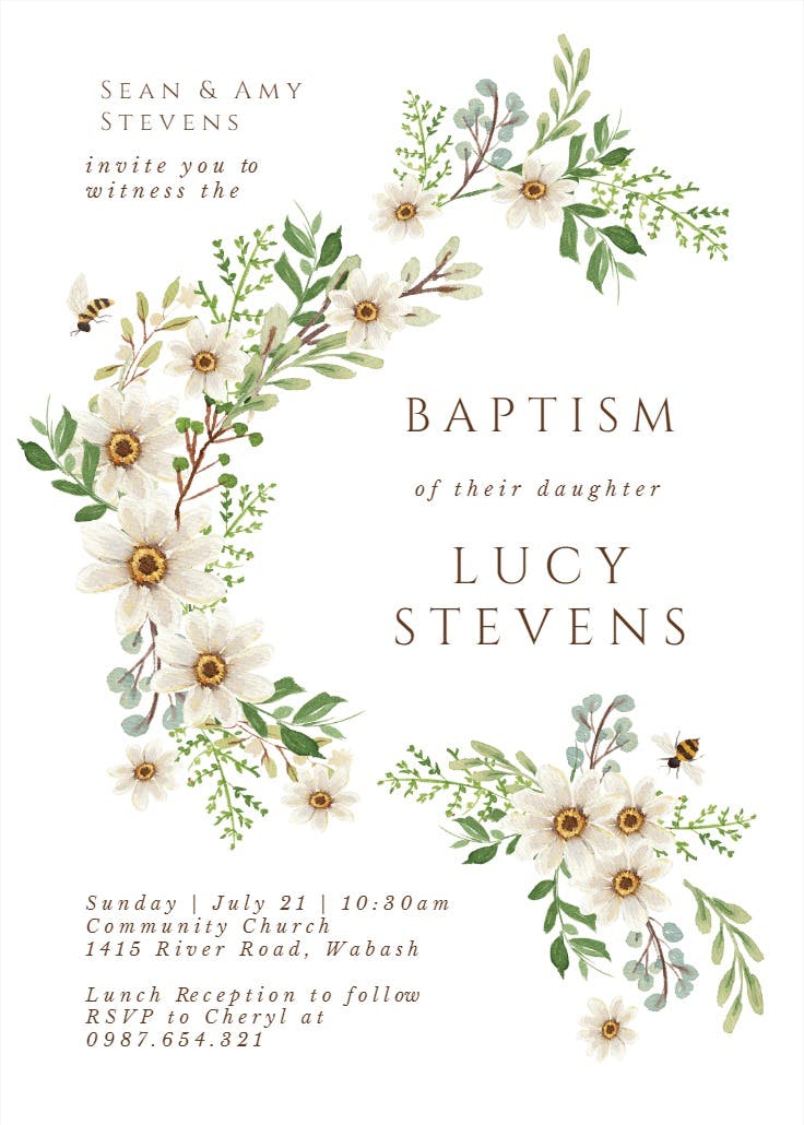 Sweeter together - baptism & christening invitation