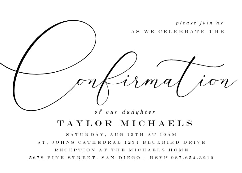Text Confirmation Baptism & Christening Invitation Template (Free