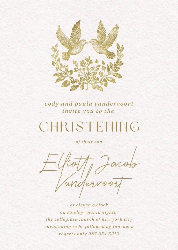 Traditional border - invitación de bautizo