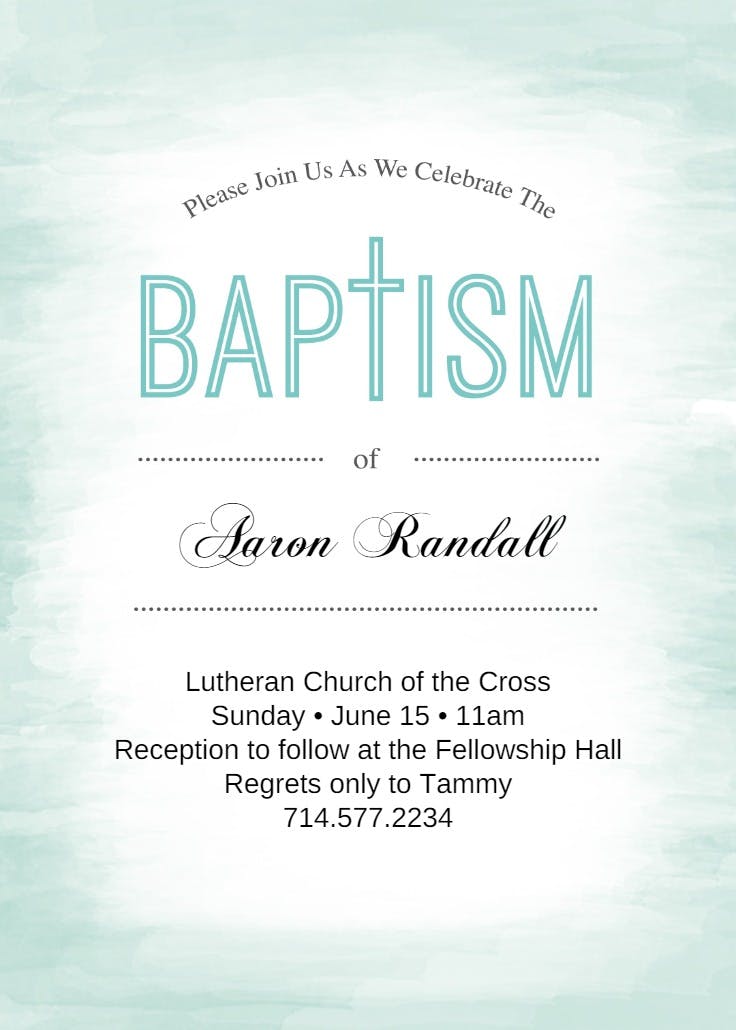 Water - baptism & christening invitation