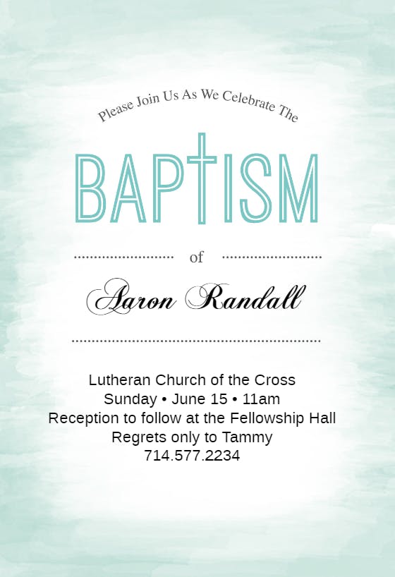 Water - baptism & christening invitation