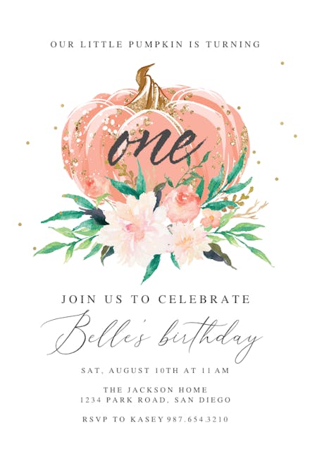 A little Pumpkin - Birthday Invitation