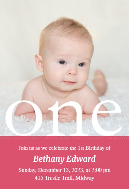 A Magenta One - Birthday Invitation