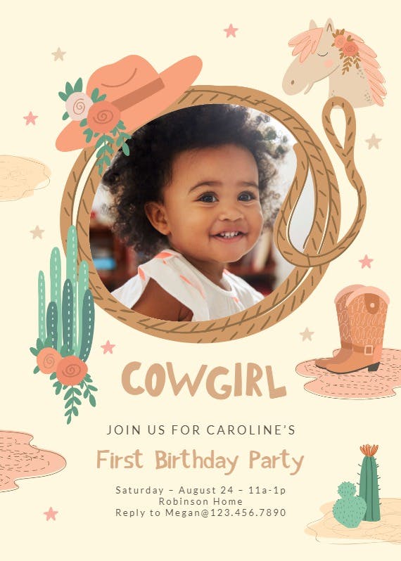 All cowgirl - birthday invitation