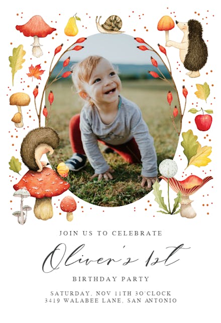 Autumn Happiness - Birthday Invitation