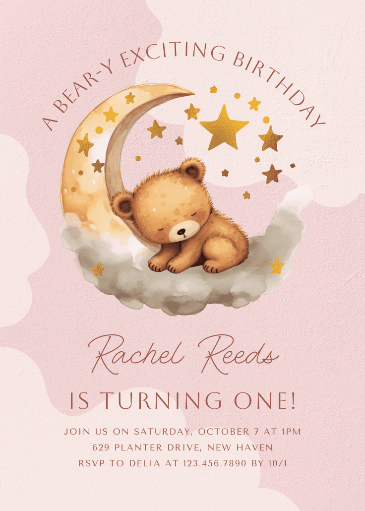 Baby bear - invitación de cumpleaños