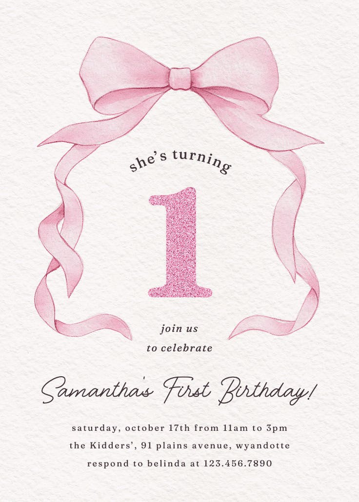 Ballerina bow - printable party invitation