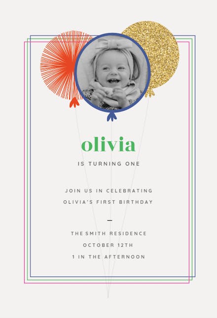 Balloons - Birthday Invitation