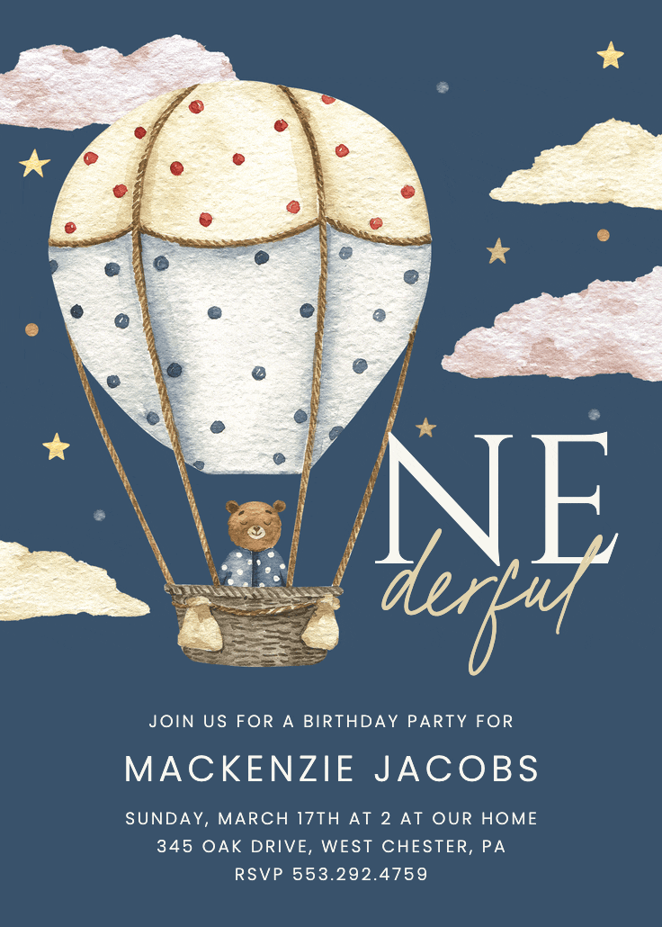 Beary special - birthday invitation