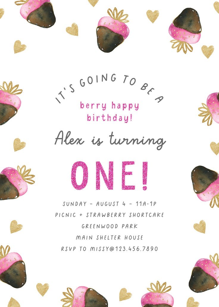 Berry best day - birthday invitation