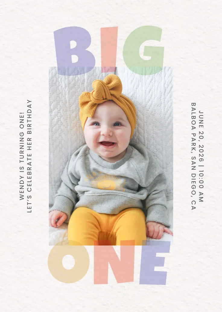 Big one - birthday invitation